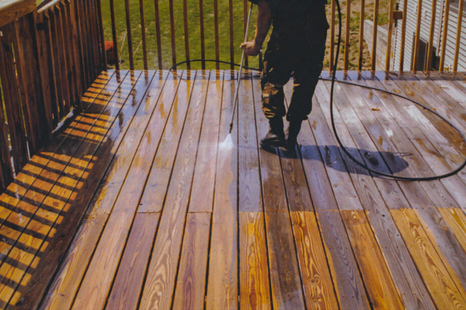 Deck Cleaning and Washing In-Progress
