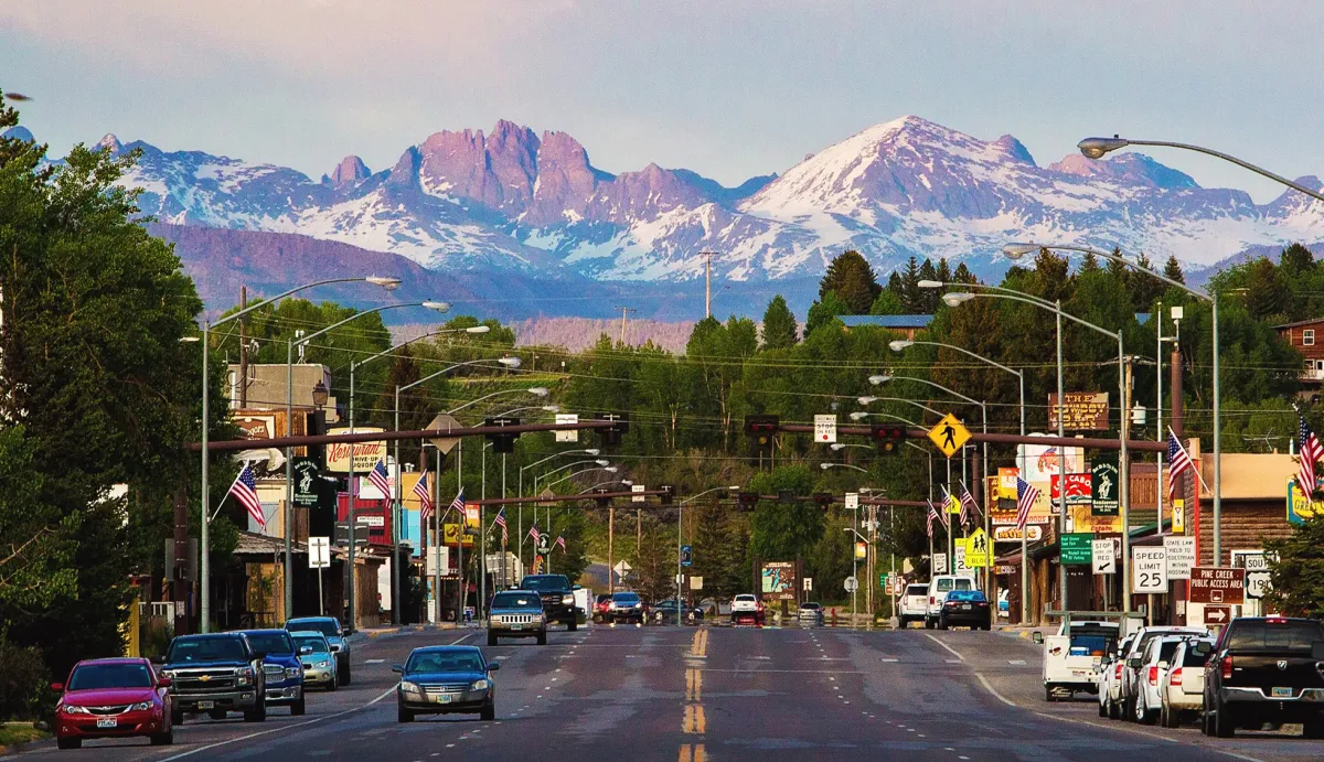 View of Pine Street in Pinedale, Wyoming